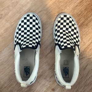 Vans Kids Black and White Checkered Sneakers